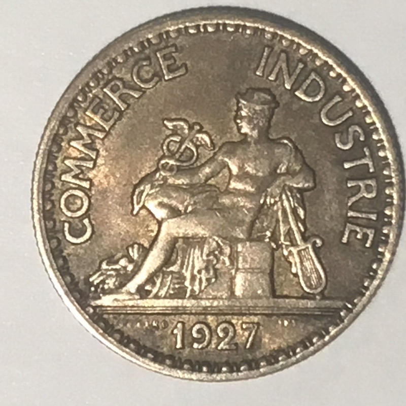 1927 France 50 centimes. Actual coin as in photos.