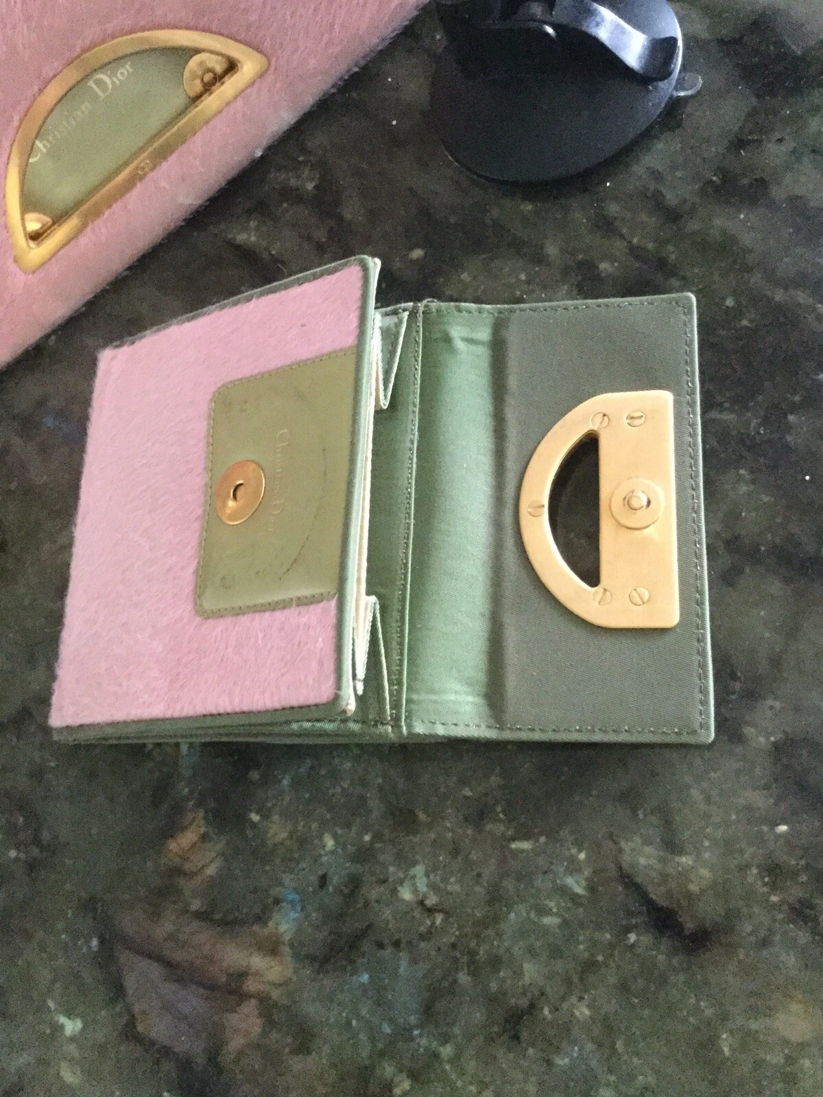 Portefeuille Christian Dior Poney Hear en cuir rose