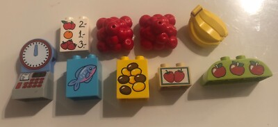 Lego Duplo Lot 10pc Bushels Apples Bananas Scale Market Grocery Store Pieces Toy