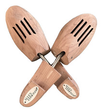 Vintage Allen Edmonds Red Cedar Wood Shoe Tree Stretcher Gold Tag Mens Pair XL