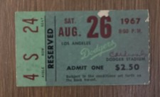 Dodgers vs Cardinals, 8-26-1967, Don Drysdale, Ray Washburn