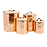 4 Piece Dã©cor Copper hammered Canister Set, New, Free Shipping on sale 4 Piece Dã©cor Copper hammered Canister Set, New, Free Shipping on sale