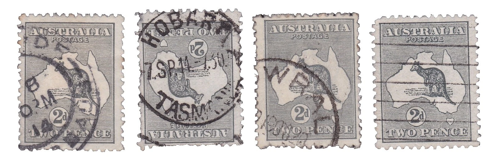 VF (Very Fine) Used Australian Kangaroo Stamps