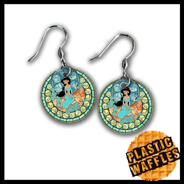 Jasmine Aladdin Earrings .75 inch Circle Custom Made Round