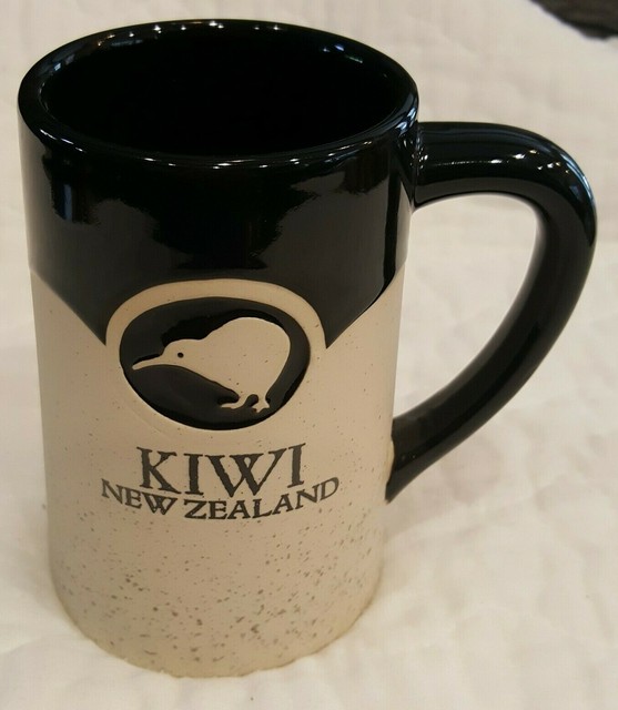 Kiwi NEW ZEALAND Coffee Mug Cup Black Gray Stoneware Appx 5.5" x 3" eBay