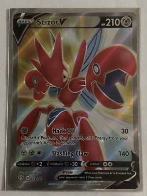 Scizor V 183/189 Ultra Rare Holo Full Art Pokemon Darkness Ablaze