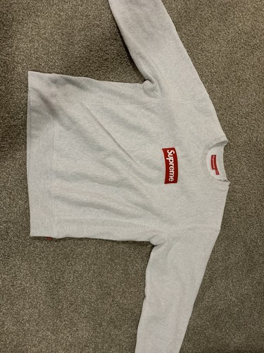 Supreme Heather Grey Box Logo Crewneck 