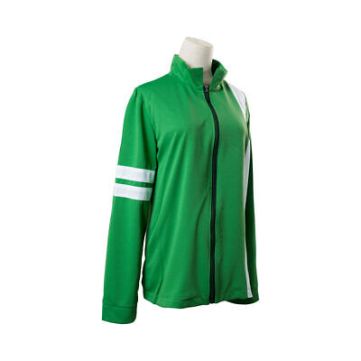 Ben10 Ultimate Alien Cosplay Costume Ben Tennyson Green Coat Zip-up Jacket