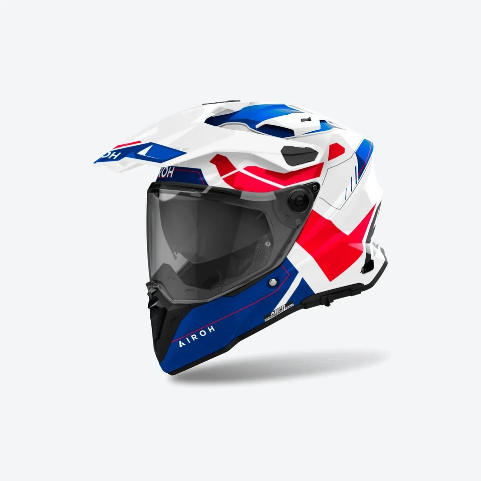 Casque Intégral Airoh Commander 2 Reveal Bleu Rouge Blanc Brillant Taille XXXL - Photo 1/3