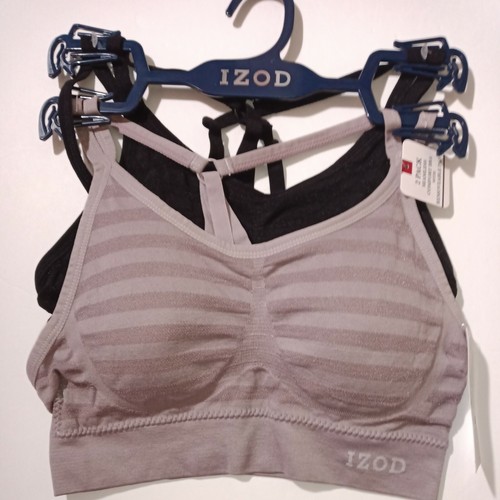 Izod Seamless Comfort Bras (2) with removable pads, Bralette Set purple