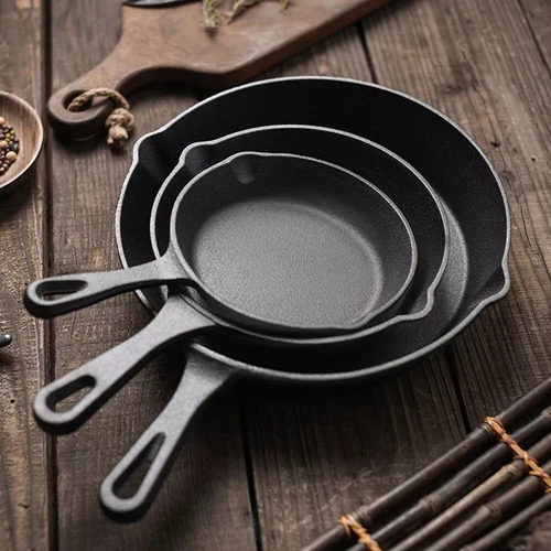 Non Stick Frying Pan 3-Piece Set Cast Iron Steak Skillet Cookware Cook Frypan AU - Picture 1 of 10