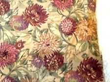 Wesley Mancini Hayward Cotton Fabric Portfolio Textiles Tan Red Green Floral 2.8