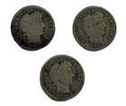 A Lot of 3 silver Barber dime 1906, 1911, and 1916. Good to Fine Condition set