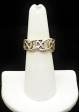 Sterling Silver Criss Cross Design Band Ring SZ 6.25 FME306
