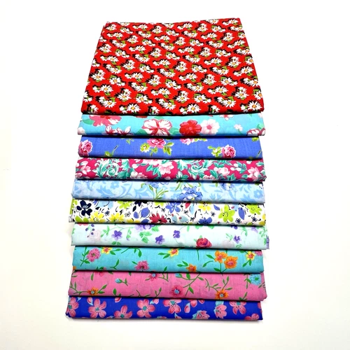 Cotton Floral Fabric Quilt Bundle # 29 / 1 Yard of Each Color / 10 yards for $15 - product listing photo