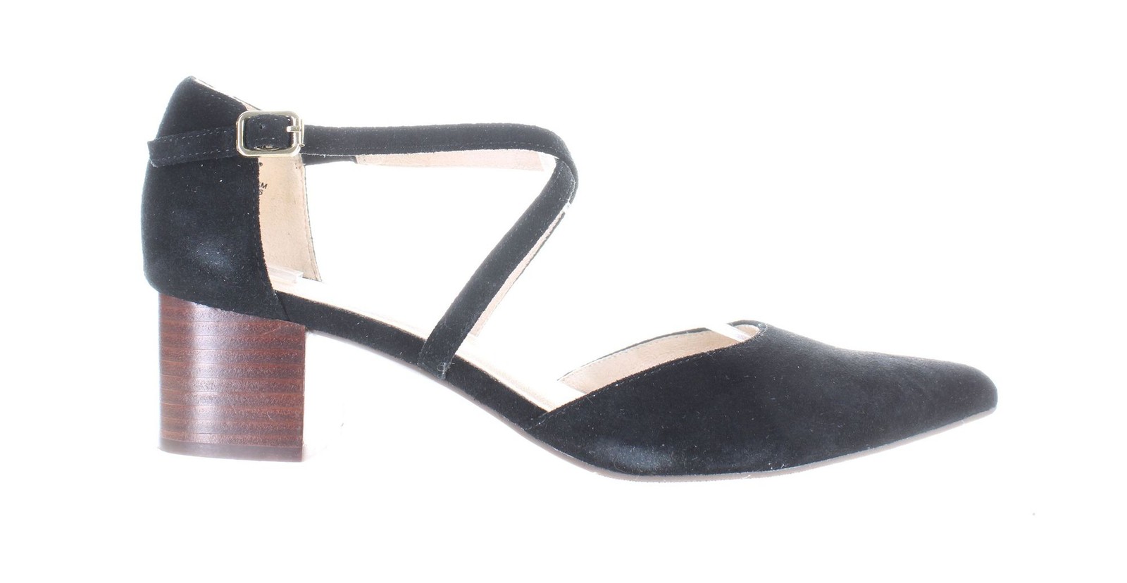 Hush Puppies Womens Sofie Cross Black Ankle Strap Heels Size 8.5 (7760216)
