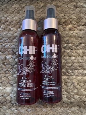 2 Pack Rose Hip Oil Color Nurture Repair & Shine Leave-In Tonic by CHI 4 Oz