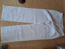 Leinenhose Hose Baumwolle Leinen Damen BonPrix Gr. 38 weiß neu