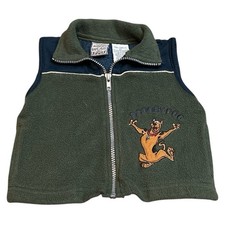Vintage Y2K Scooby-Doo Cartoon Network Fleece Vest Zip Up Embroidered Size 3T