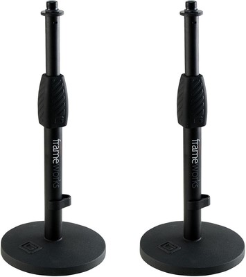 Gator Frameworks GFW-MIC-0601 Desktop Mic Stand with Round Base and Twist Clutch