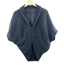 Prana Lima cocoon cardigan sweater loose knit organic cotton boho black wrap L