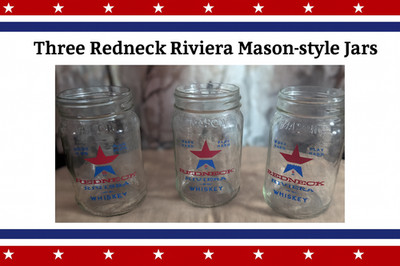 Redneck Riviera Whiskey Mason Style Drinking Jars   Set of 3