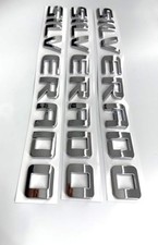 3PCS Badge Emblems for Silverado 2007-2020 for Silverado, Sierra, Chrome Silver