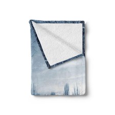 Winter Soft Flannel Fleece Throw Blanket Ice Cold Snowy Scenery