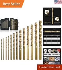 13Pcs Cobalt Drill Bit Set 1/16"-1/4", M35 HSS, 135 Degree Tip, Twist Jobber ...