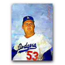 Don Drysdale #40 Art Card Limited 21/50 Edward Vela Signed (Los Angeles Dodgers)
