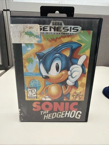 Sonic the Hedgehog (Sega Genesis, 1991) Authentic Game Cartridge In Box.