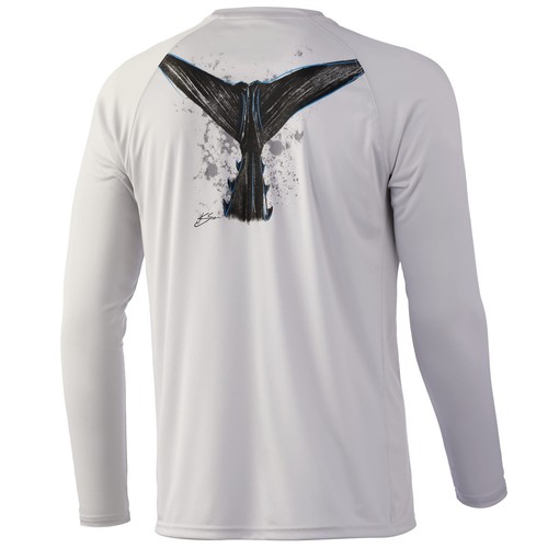 Chemise Huk Homme Taille L Gris - Léger, Pêche, Extérieur, Graphique, Manches Longues