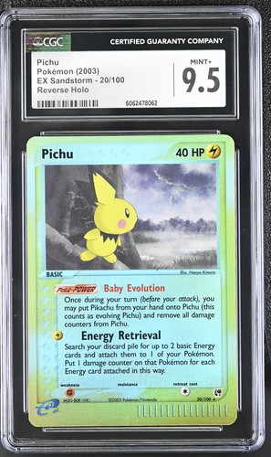 Pokemon Pichu EX Sandstorm 20/100 Reverse Holo CGC 9.5