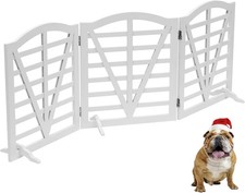 Wooden Dog Gate Freestanding Pet Gate Foldable Pet Gate Dogs,Indoor Dog Fences