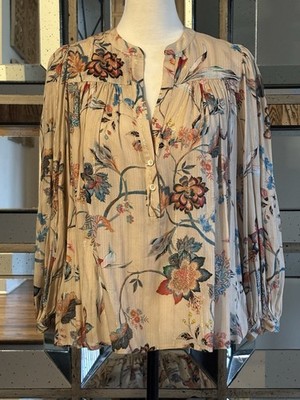 Icons The Modern Poet Top Blouse Blush Floral SZ XS New W/Tags Ret. $371.