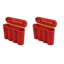 2 RED AA AAA BATTERY BATTERY PLASTIC STORAGE CASE HOLDER BOX USA SHIP