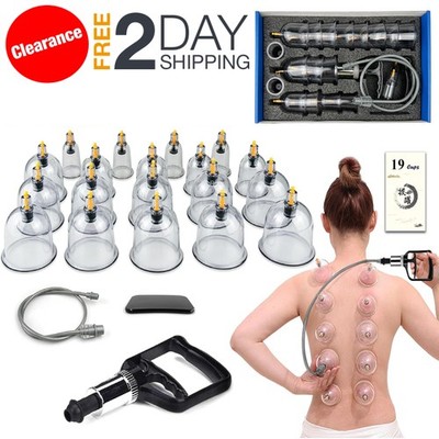 Juego De 19 Ventosas Para Masaje Muscular De Espalda Kit Con Bomba Suction Cups