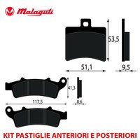 Satz BremsbelÄGe Vorne UND Hinten Malaguti Madison K 400 2002