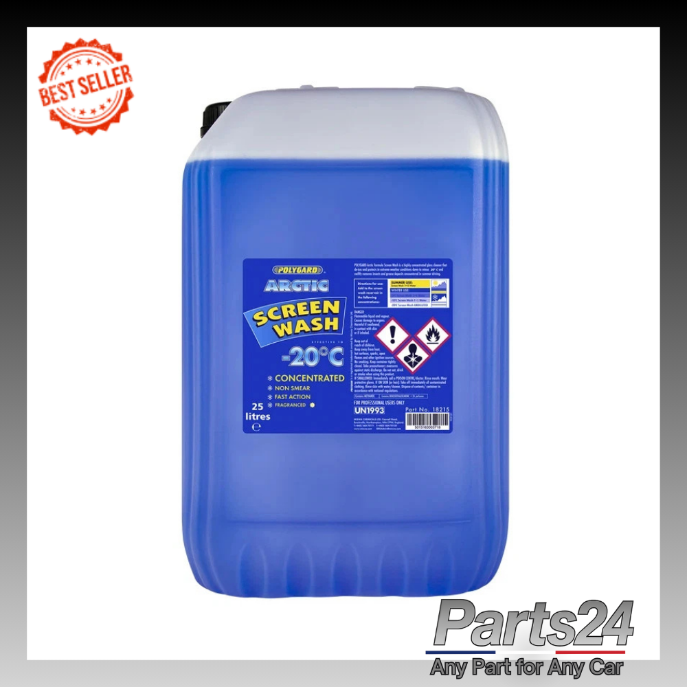 NEW POLYGARD ARCTIC 20 LITRE CONCENTRATED SCREEN WASH FLUID SMEAR FREE -20C