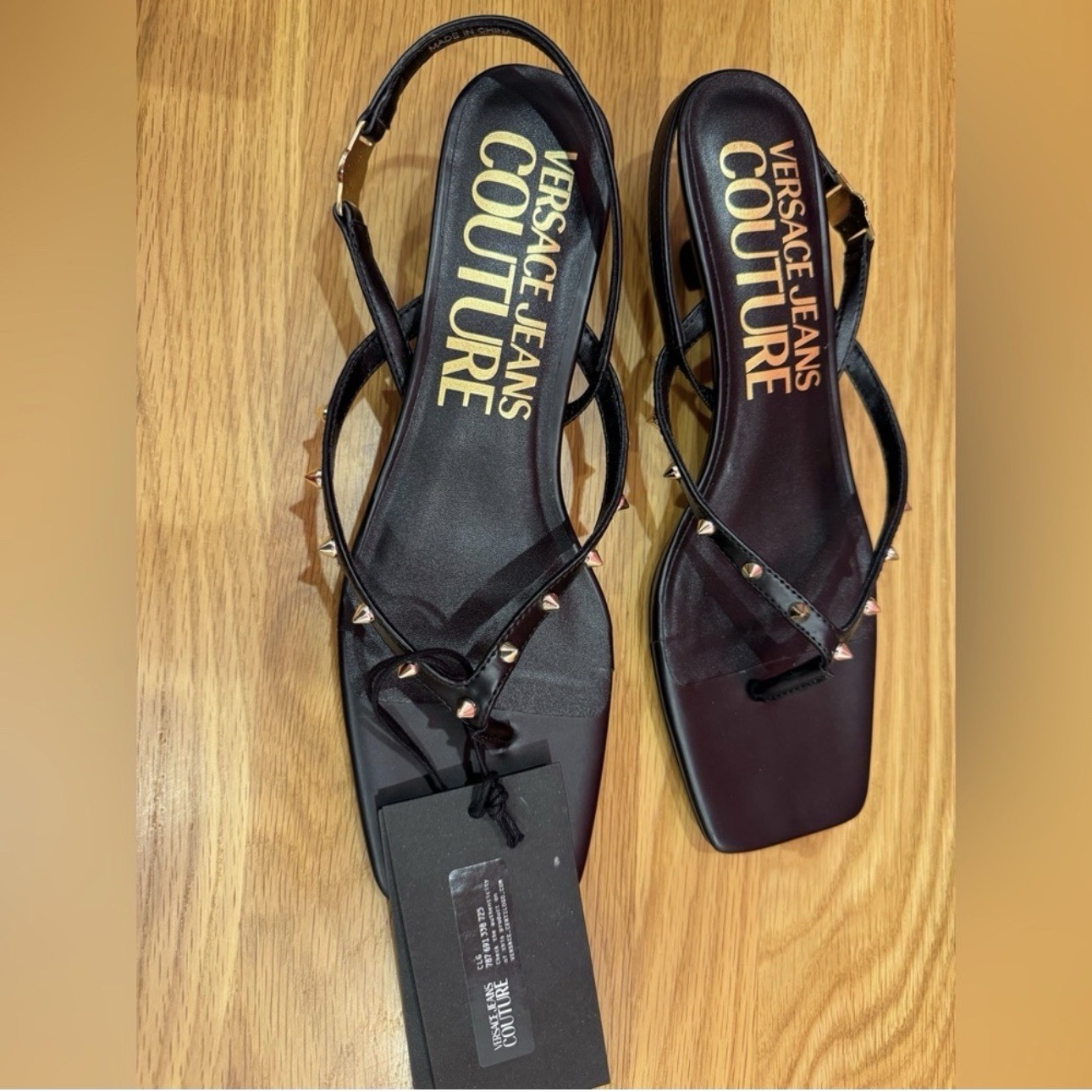 VERSACE JEANS COUTURE Studded Strappy Kitten Heel Sandals Size 39 NWT thumbnail 5