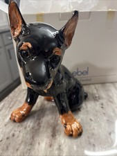 Goebel Doberman Puppy Figurine Dog Black Brown Porcelain 3003921 Rare NIB NOS