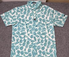 Bad Birdie Polo Shirt Mens XL Abstract Print Golf Performance Stretch Multicolor