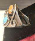 Effie C Calavaza Zuni Serpent Ring Sterling Silver Turquoise Coral sz 11 — photo 5