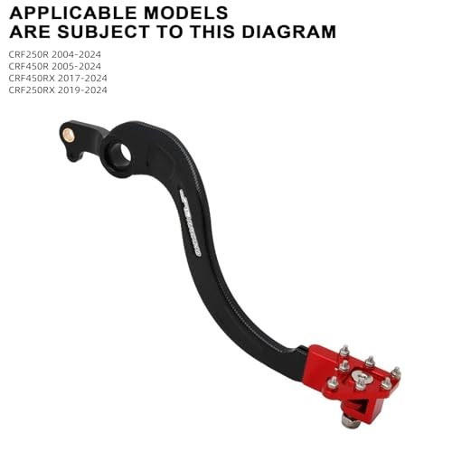 Dirt Bike Rear Brake Foot Pedal,CNC Motorcycle Foot Lever for CRF250R 2004 Red - Picture 2 of 7