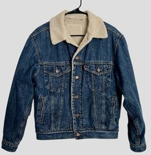 VTG 90's Levi's Sherpa Lined Denim Trucker Jacket Size Medium Exc Condition
