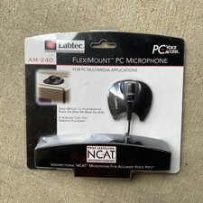 Labtec AM-240 Cable Consumer Microphone Fleximount PC Microphone New