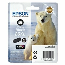 Genuine Original Epson 26XL Photo Black High Capacity Polar Bear Ink Cartridge