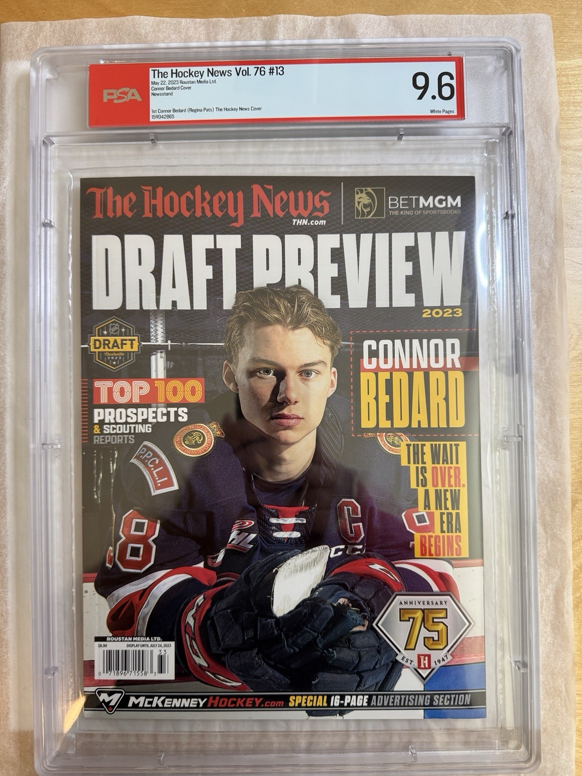 Connor Bedard 1st Hockey News PSA 9.6 Newsstand 5/22/2023 not sports illustrated view 1