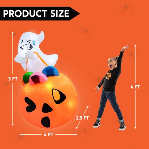 Lindo inflable Joiedomi 5 pies de alto Halloween decoraciones exteriores... - Imagen 6 de 9