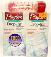 Playtex Drop-Ins Bottle Liners Nurser System 2 pack Vintage VTG w/ holder RARE